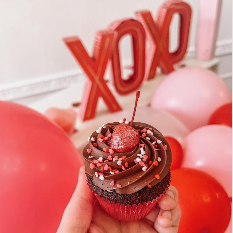 A Valentine's Day cupcake at Let Them Eat Cake.